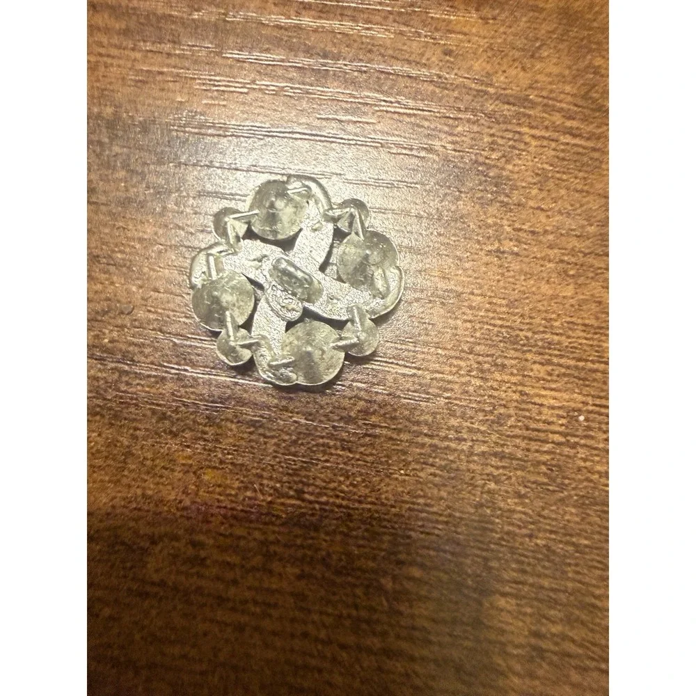 Silver‎ Metal Novelty Round Button Decorative Vintage Sewing